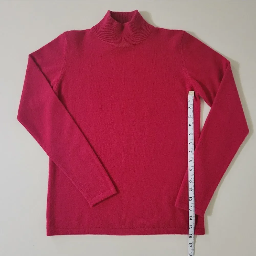 Cashmere House Women's Red Mock Neck Pullover Long Sleeve Sweater
